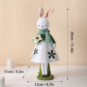 Cute Resin Rabbit Children Easter Bunny Decoration Standing Rabbit Happy Easter Party Decor Creative Bunny Table Decor Gift Home