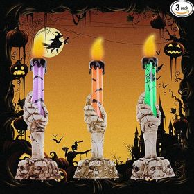 Halloween Led Lights Horror Skull Ghost Holding Candle Lamp Happy Holloween Party Decoration For Home Haunted House Ornaments By  Super Deals