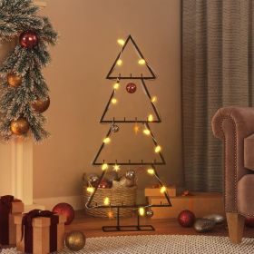 Metal Christmas Tree for Decoration Black 35.4"