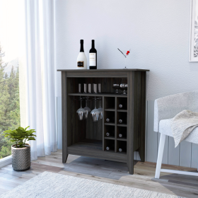 Mojito Bar Cabinet, One Open Drawer, One Open Shelf, Carbon Espresso