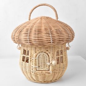 Nordic Children's Mushroom Rattan Weave Bag Small Basket Boys And Girls Toy Storage Box Children's Room Decoration