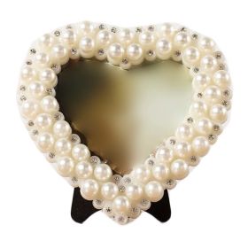 Handmade ABS Beads 2.2x3 Picture Frame Rhinestone Heart Shape Photo Frame Tabletop Display Small Wedding Photo Frame