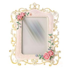 Pink 5x7 Resin Photo Frame Retro Rose Picture Frame Flower Carved Photo Frame Tabletop Display
