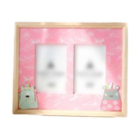 Pink Picture Frames Wood 2 Window 4x6 Picture Frame Photo Frame Tabletop Display