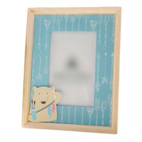 Blue Cartoon Tabletop Picture Frames Wood Photo Frame 4x6 Picture Frame Display