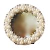 Handmade ABS Beads 2.8x2.8 Picture Frame Rhinestone Round Photo Frame Tabletop Display Small Wedding Photo Frame