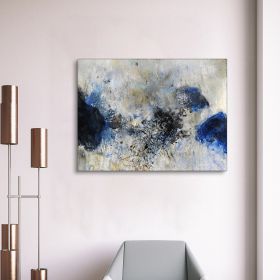 Framed Canvas Wall Art Decor Abstract Style Painting,Blue and White Color Painting Decoration For Office Living Room, Bedroom Decor-Ready To Hang