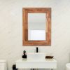 Solid Teak Wood Wall Mounted Mirror for Bathroom,Bedroom, HD Makeup Mirror,Decror Wall Mirror