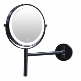 8 Inch 3 Colors LED Lighted, Wall Mounted Makeup Mirror, Double Sided 1X /10X HD Magnifying, 360¬∞ Swivel with Extension Arm, Bathroom Vanity Mirror(B