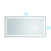 72 in. W x 36 in. H Black Framed LED Single Bathroom Vanity Mirror in Polished Crystal Bathroom Vanity LED Mirror with 3 Color Lights Mirror for Bathr