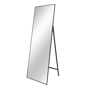 Black 65 x 22 In Metal Stand full-length mirror