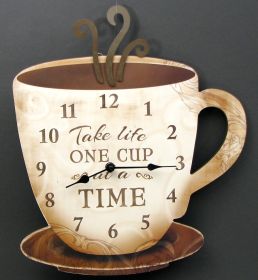 Coffee Clock ""Take Life One Cup at a Time""