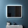 30" W x 24" H Modern Wall Mounted LED Backlit Anti-Fog Rectangular Bathroom Mirror with Temperature Adjustable and Memory Function Touch Switch