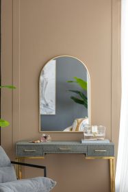 24" x 36" Arched Accent Mirror with Gold Metal Frame for Bathroom, Bedroom, Entryway Wall