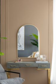 24" x 36" Arched Accent Mirror with Gold Metal Frame for Bathroom, Bedroom, Entryway Wall