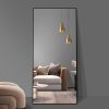 Floor Mirror Full Length Mirror Ultra Thin Aluminum Alloy Frame Modern Style Standing/Hanging Mirror Wall Mounted Mirror