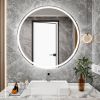 20 Inch Round Backlit Bathroom Mirror, LED round mirror with lighting strip, waterproof LED strip with adjustable 3-color and dimmable lighting,Touch