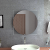 Merrimac Square Bathroom Mirror with Sandblasting Borders Clear