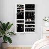 Mirror Jewelry Cabinet Wall Mounted White 14.8" x 3.9" x 41.7"