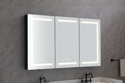 60in. W x 36 in. H LED Large Rectangular Aluminum Alloy Surface Mount Medicine Cabinet with Mirror