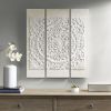 White Mandala Triptych 3-piece Dimensional Resin Canvas Wall Art Set