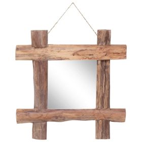 Log Mirror Natural 19.7"x19.7" Solid Reclaimed Wood