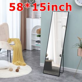 3rd generation black solid wood frame full length mirror, dressing mirror, bedroom porch, decorative mirror, clothing store, floor to ceiling mirror,