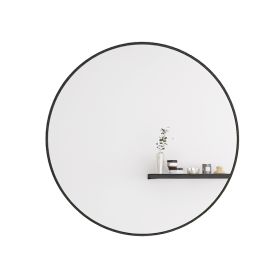 24" Wall Round Circle Mirror Bathroom Make Up Vanity Mirror - Black