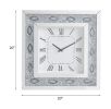 ACME Sonia Wall Clock in Mirrored & Faux Agate 97047