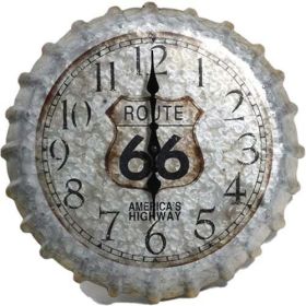 14" Route 66 Bottlecap Clock