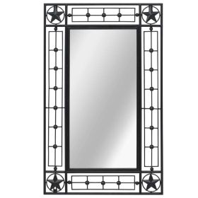 Wall Mirror Sunburst 31.4" Black