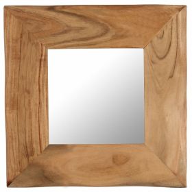 Cosmetic Mirror 19.7"x19.7" Solid Acacia Wood
