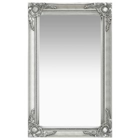 Wall Mirror Baroque Style 19.7"x31.5" Silver