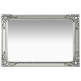 Wall Mirror Baroque Style 23.6"x15.7" Silver