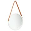 Wall Mirror with Strap 15.7" White