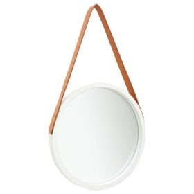 Wall Mirror with Strap 15.7" White