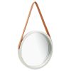 Wall Mirror with Strap 15.7" Silver