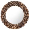 Wall Mirror 23.6" Teak Round