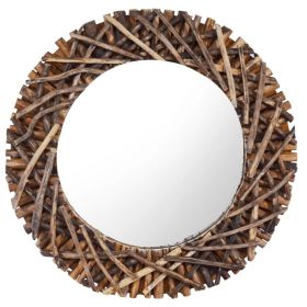 Wall Mirror 23.6" Teak Round