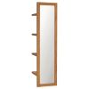 Wall Mirror with Shelves 11.8"x11.8"x47.2" Solid Teak Wood