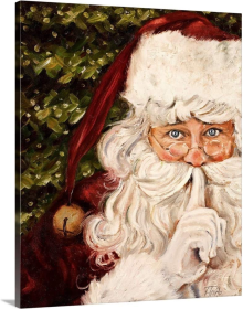 Framed Canvas Wall Art Decor Painting For Chrismas, Santa Claus be Quiet Gift Painting For Chrismas Gift, Decoration For Chrismas Eve Office Living Ro