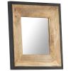 Mirror 19.7"x19.7" Solid Mango Wood
