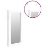 Mirror Jewelry Cabinet Wall Mounted White 11.8" x 3.3" x 26.4"