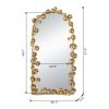 51.5" x 29" Full Length Arched Wall Mirror with Golden Leaf Accents, Decorative Mirror for Living Room Bedroom