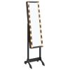 Free-Standing Mirror with LED Black 13.4"x14.6"x57.5"