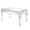 ON-TREND Sleek Glass Mirrored Coffee Table with Adjustable Legs, Easy Assembly Cocktail Table with Sturdy Design, Luxury Contemporary Center Table for
