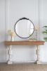 36" x 39" Classic Design Mirror with Round Shape and Baroque Inspired Frame for Bathroom, Entryway Console Lean Against Wall
