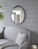 30" x 32" Classic Design Mirror with Round Shape and Baroque Inspired Frame for Bathroom, Entryway Console Lean Against Wall