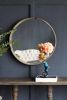 28" Round Wood Mirror, Wall Mounted Mirror Home Decor for Bathroom Living Room