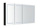 72 in. W x 36 in. H LED Large Rectangular Black Aluminum Alloy Surface Mount Medicine Cabinet with Mirror